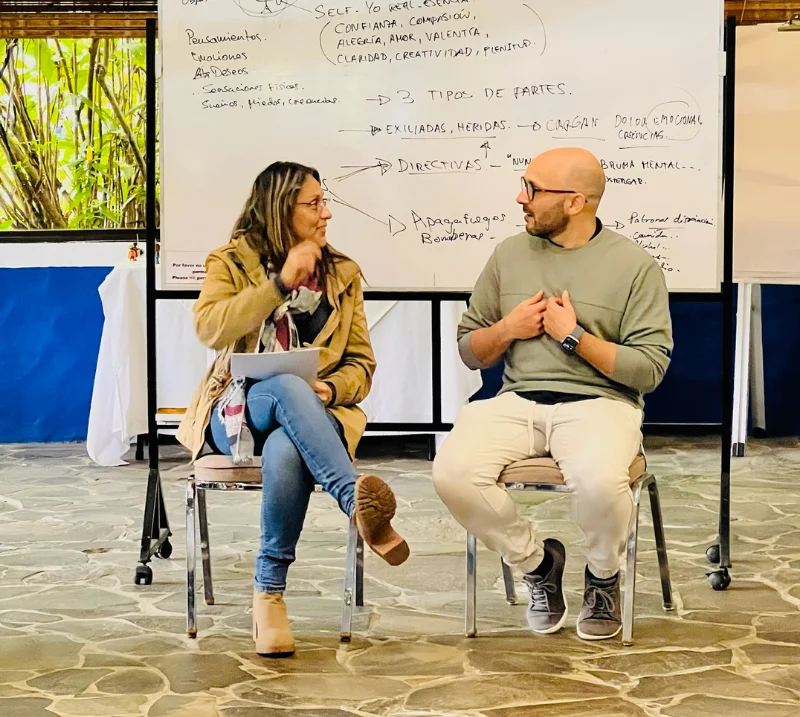 Saúl Pérez impartiendo formación en trauma, IFS y teoría polivagal a terapeutas
